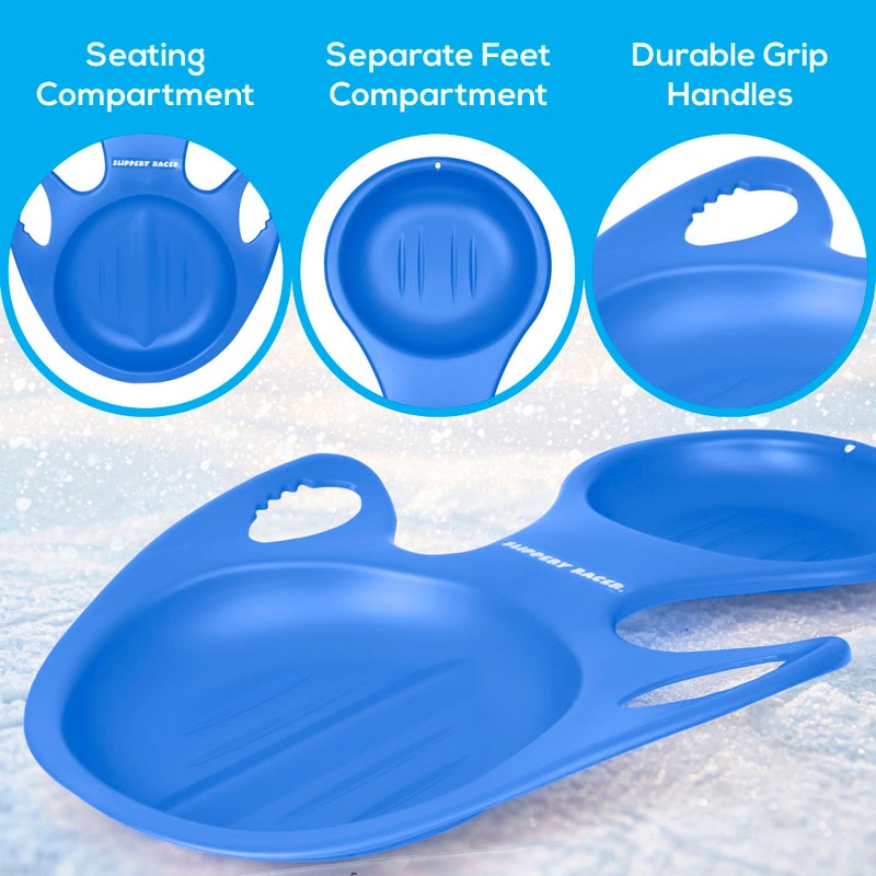 Slippery Racer Downhill Blitzer Arrow Snow Sled. (Blue) - Image 3